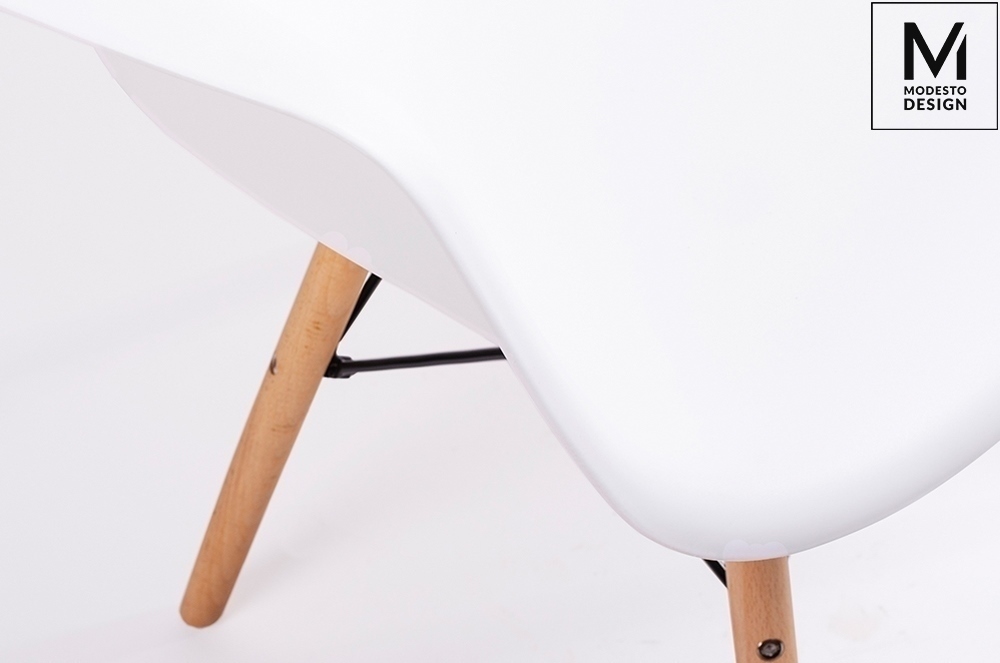 MODESTO fotel DAW DSW biały - polipropylen, nogi bukowe - obrazek 4