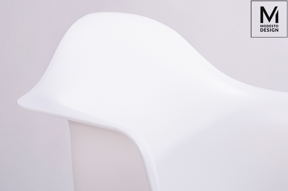 MODESTO fotel DAW DSW biały - polipropylen, nogi bukowe - obrazek 5