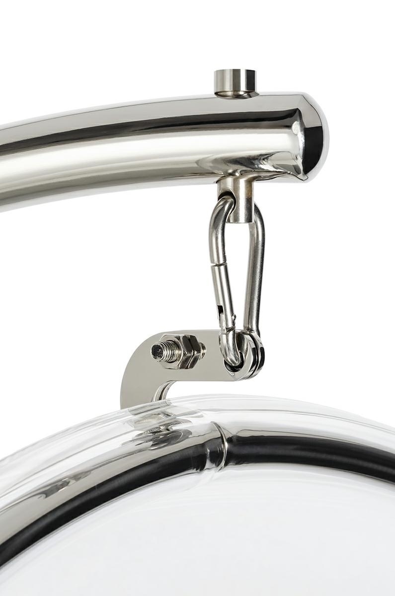 Fotel BUBBLE STAND poduszka szara - podstawa chrom, korpus akryl, poduszka wełna - obrazek 4