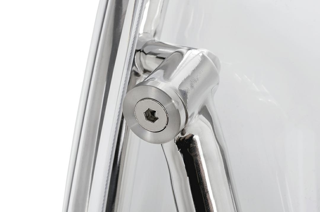 Fotel BUBBLE STAND 2 poduszka srebrna - akryl, chrom, ekoskóra - obrazek 5