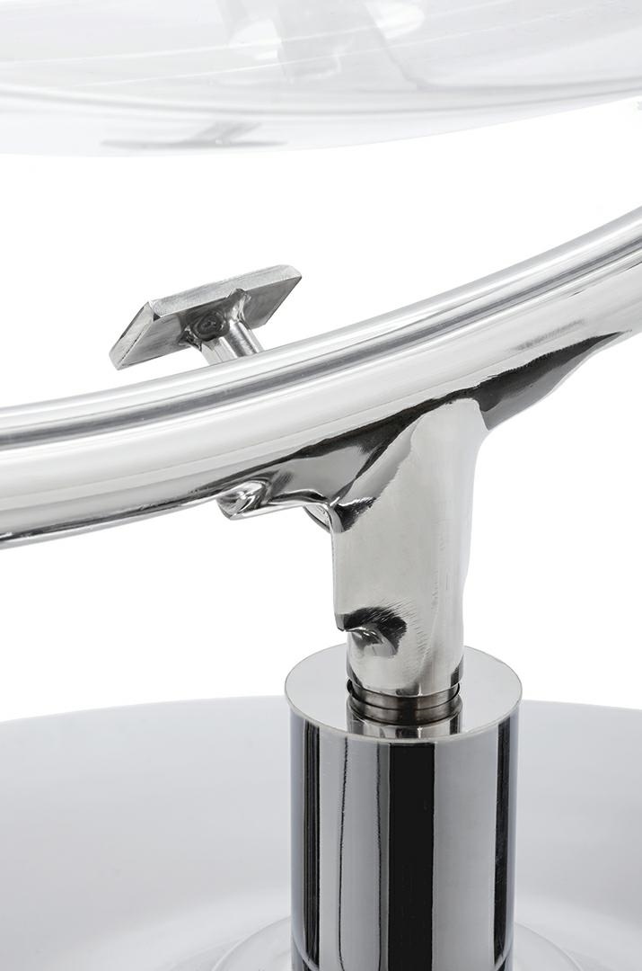 Fotel BUBBLE STAND 2 poduszka srebrna - akryl, chrom, ekoskóra - obrazek 8