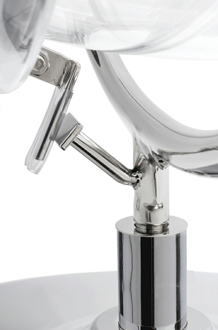 Fotel BUBBLE STAND 2 poduszka srebrna - akryl, chrom, ekoskóra - obrazek 9