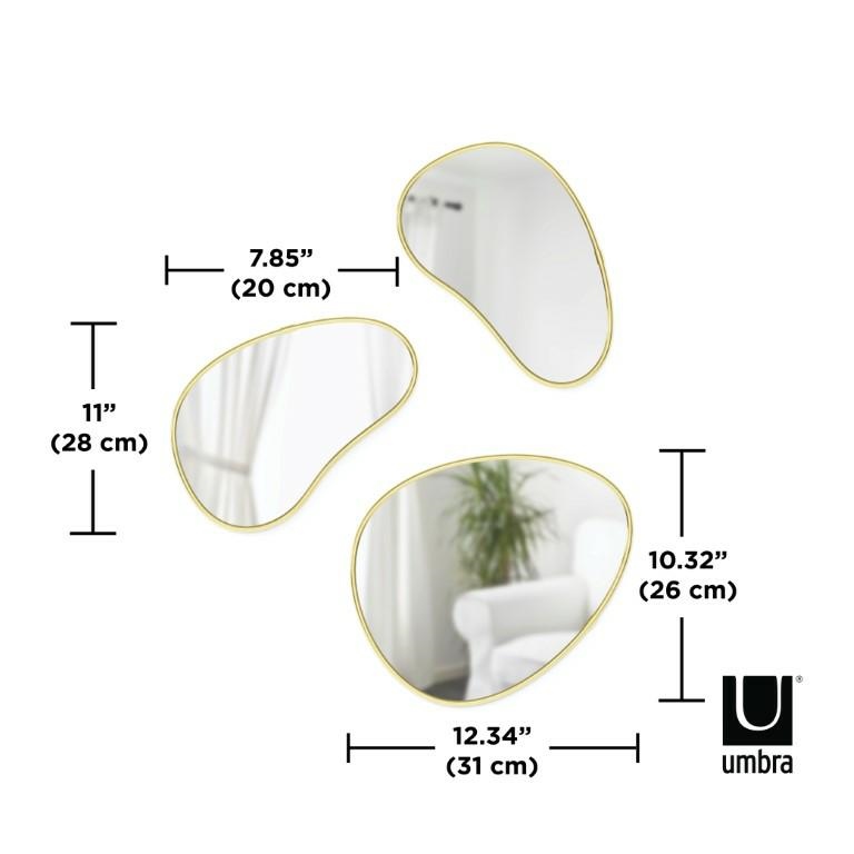UMBRA zestaw trzech luster HUBBA złote - obrazek 8