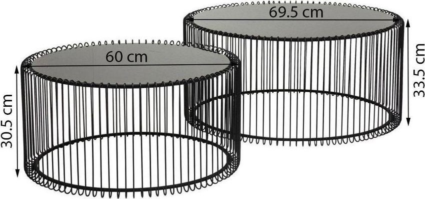 KARE zestaw stolików kawowych WIRE czarny - obrazek 8