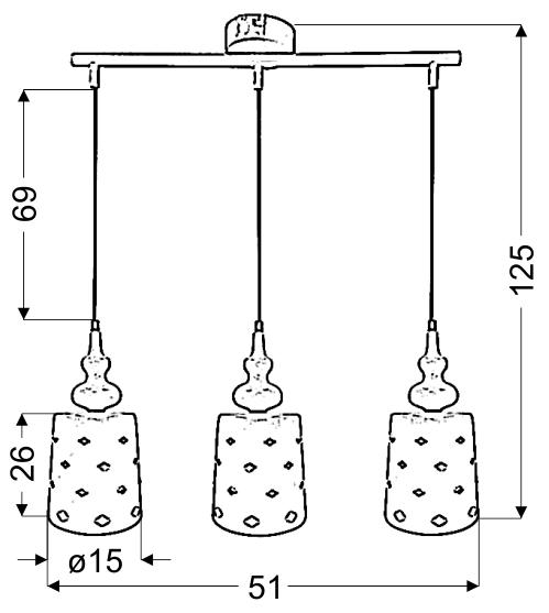 HAMP LAMPA WISZĄCA 3X60W E27 BIAŁY - obrazek 4