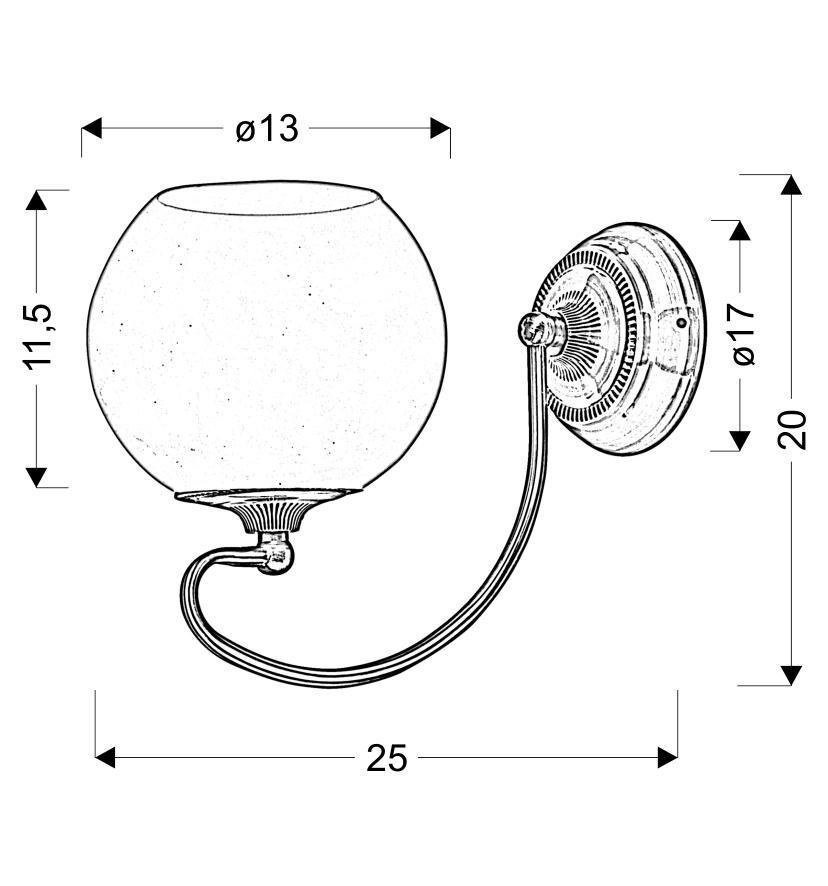 ORBIT LAMPA KINKIET 1X60W E27 PATYNOWA MIEDŹ - obrazek 7
