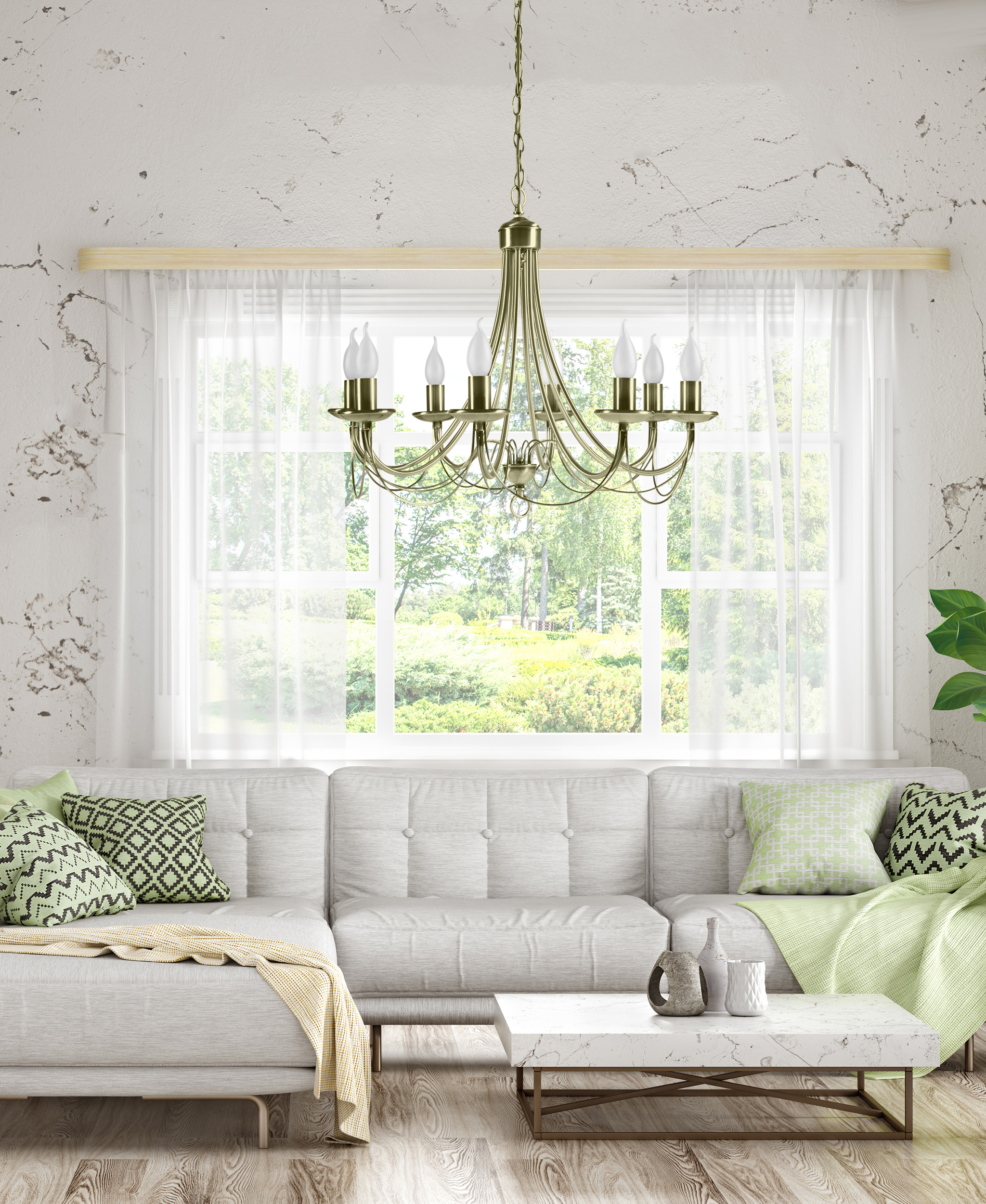 MUZA LAMPA WISZĄCA 8X40W E14 PATYNA - obrazek 7