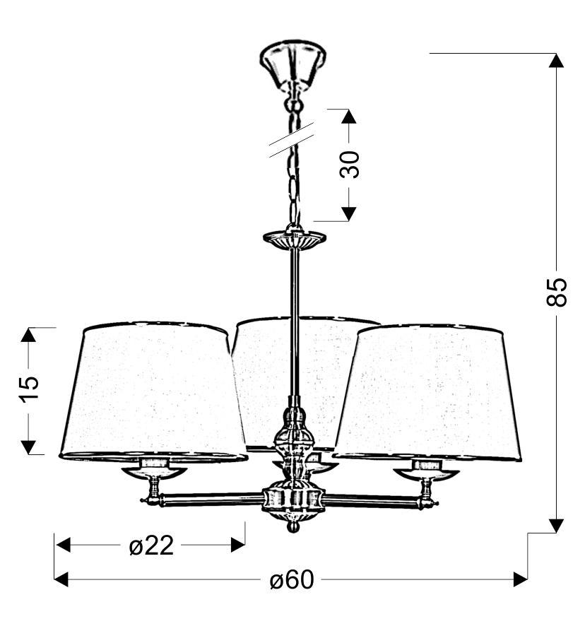 GRAND LAMPA WISZĄCA 3X40W E14 PATYNA - obrazek 5