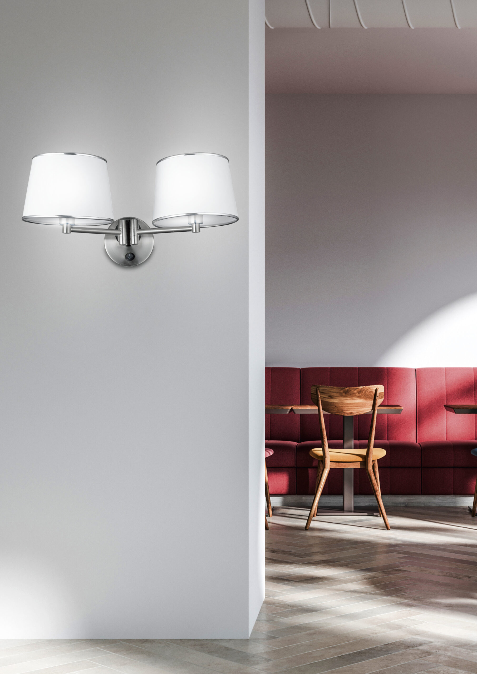 IBIS LAMPA KINKIET 2X40W E14 SATYNA - obrazek 3