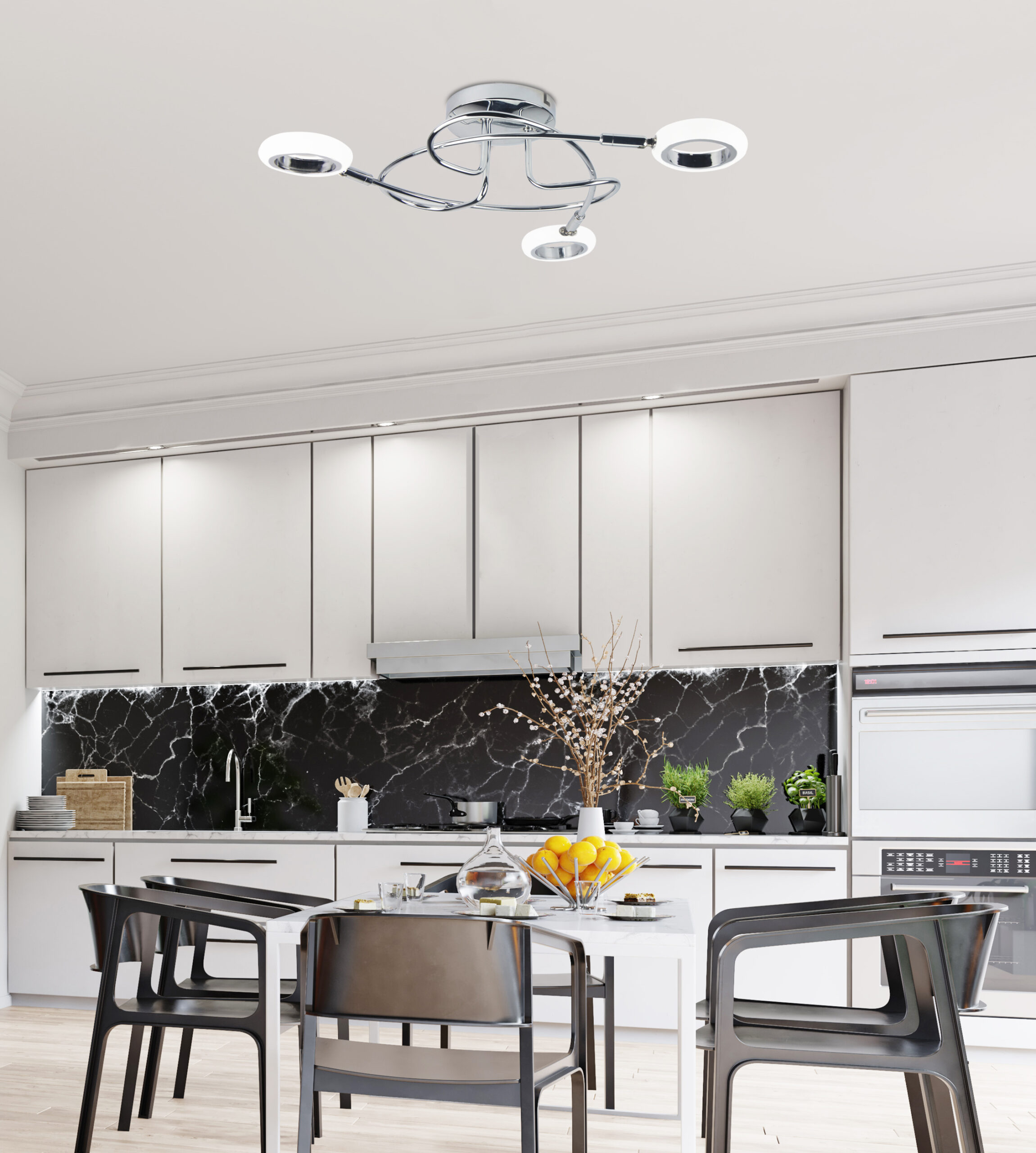 AURELION LAMPA SUFITOWA PLAFON 3X4W LED CHROM 3000K - obrazek 3