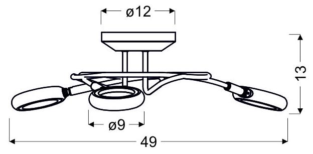 AURELION LAMPA SUFITOWA PLAFON 3X4W LED CHROM 3000K - obrazek 4