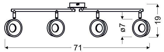 ISLA LAMPA SUFITOWA LISTWA 4X4W LED CHROM 3000K - obrazek 3