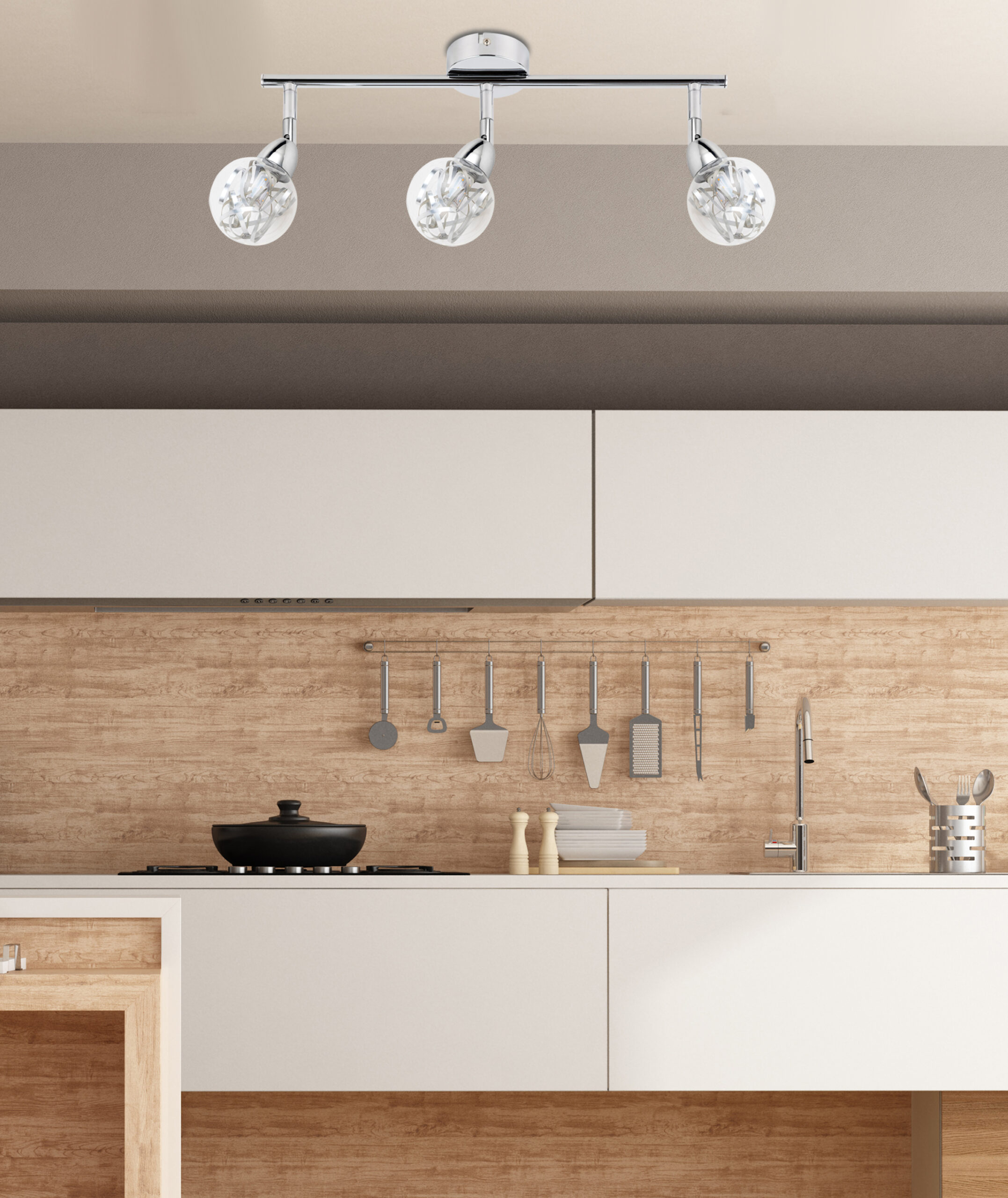 BOLO LAMPA SUFITOWA LISTWA 3X6W LED SMD GŁÓWKA OKRĄGŁA 1E Z PRZEGUBEM KLOSZ WYMIENNY KD SYSTEM CHROM/BEZBARWNY - obrazek 3