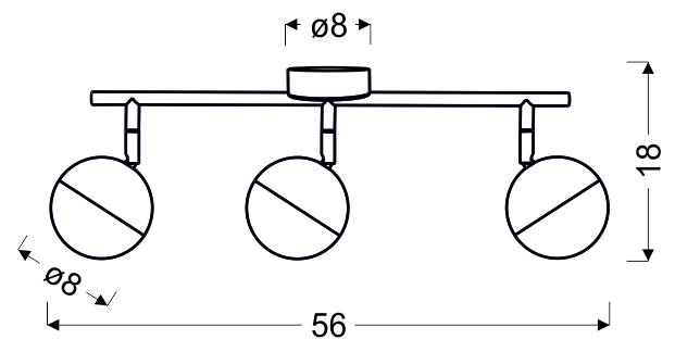 PARTY LAMPA SUFITOWA LISTWA 3X3W LED RGB GŁÓWKA OKRĄGŁA 1E Z PRZEGUBEM KD SYSTEM CHROM - obrazek 3