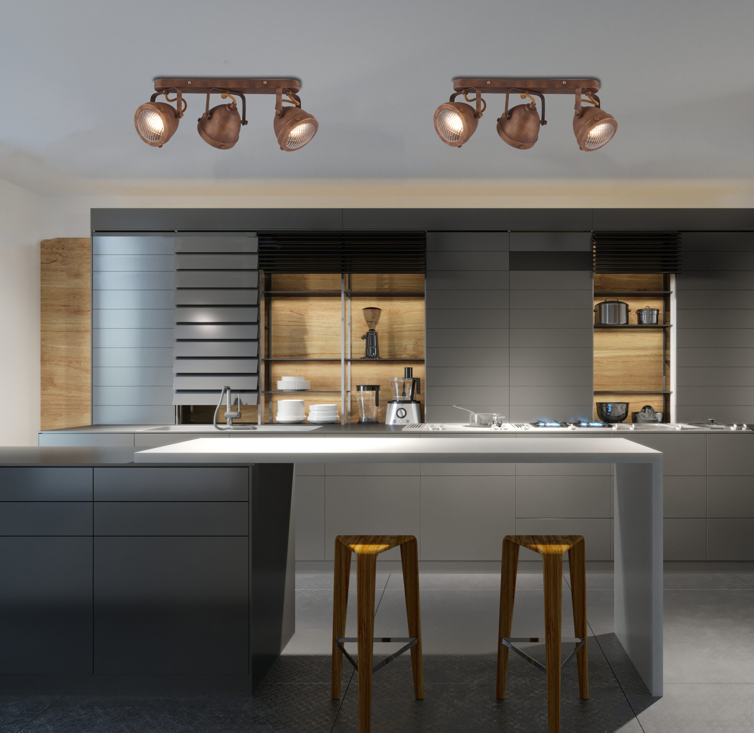 FRODO LAMPA SUFITOWA LISTWA 3X40W GU10 RDZAWY - obrazek 16