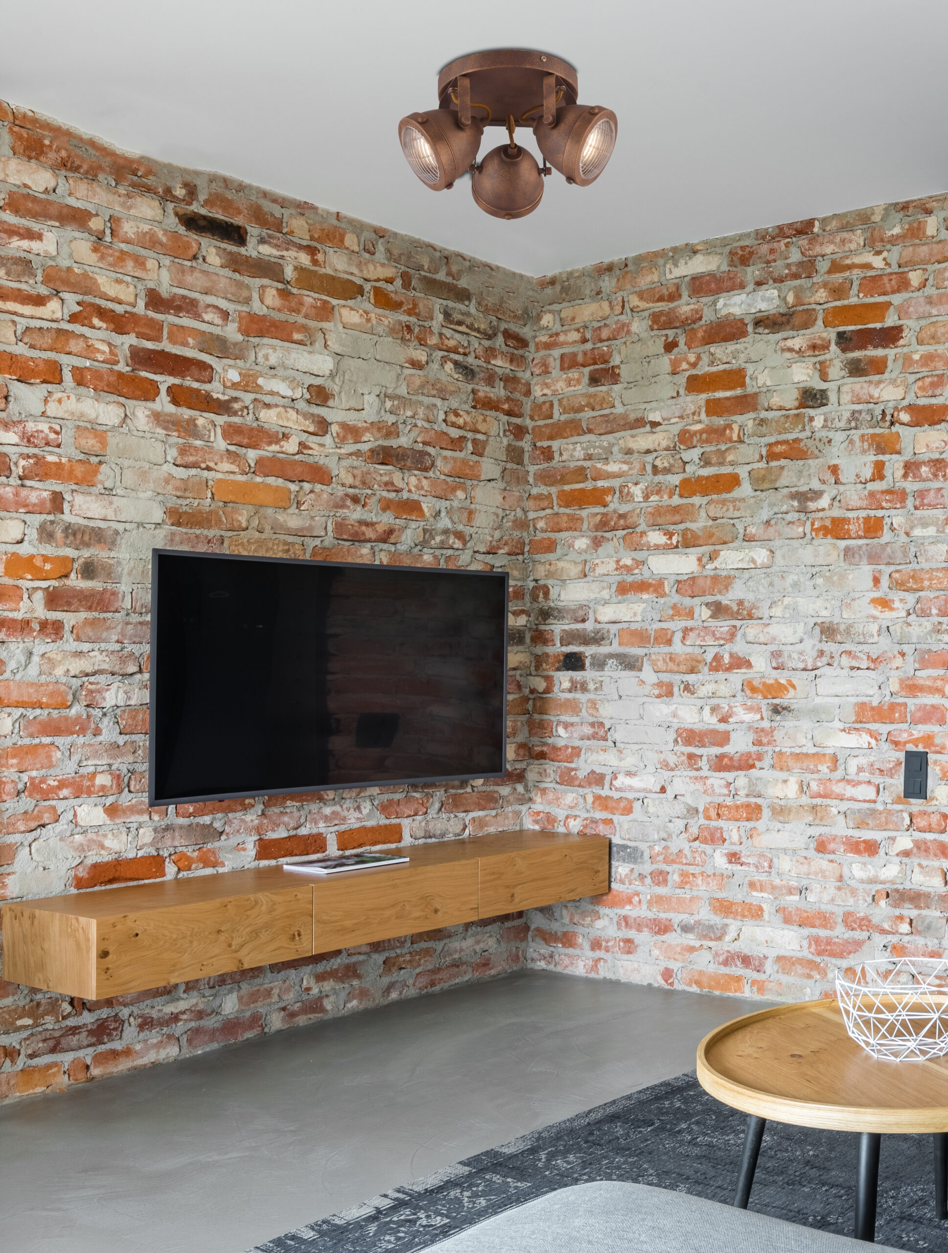 FRODO LAMPA SUFITOWA PLAFON 3X40W GU10 RDZAWY - obrazek 3