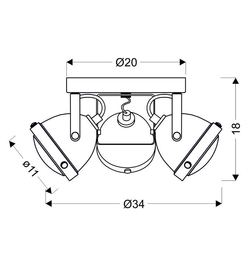 FRODO LAMPA SUFITOWA PLAFON 3X40W GU10 RDZAWY - obrazek 4