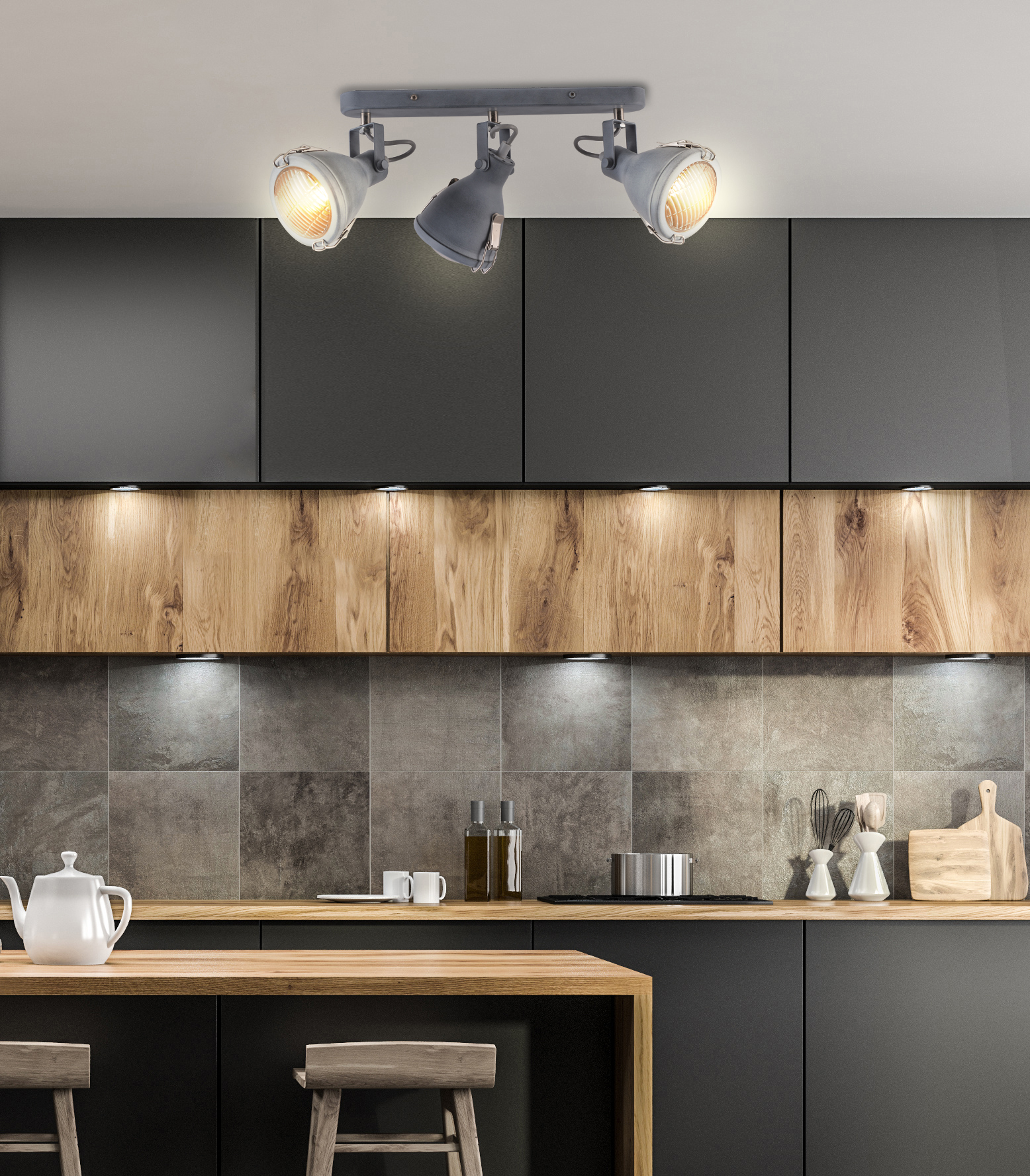 CRODO LAMPA SUFITOWA LISTWA 3X40W E14 SZARY - obrazek 15