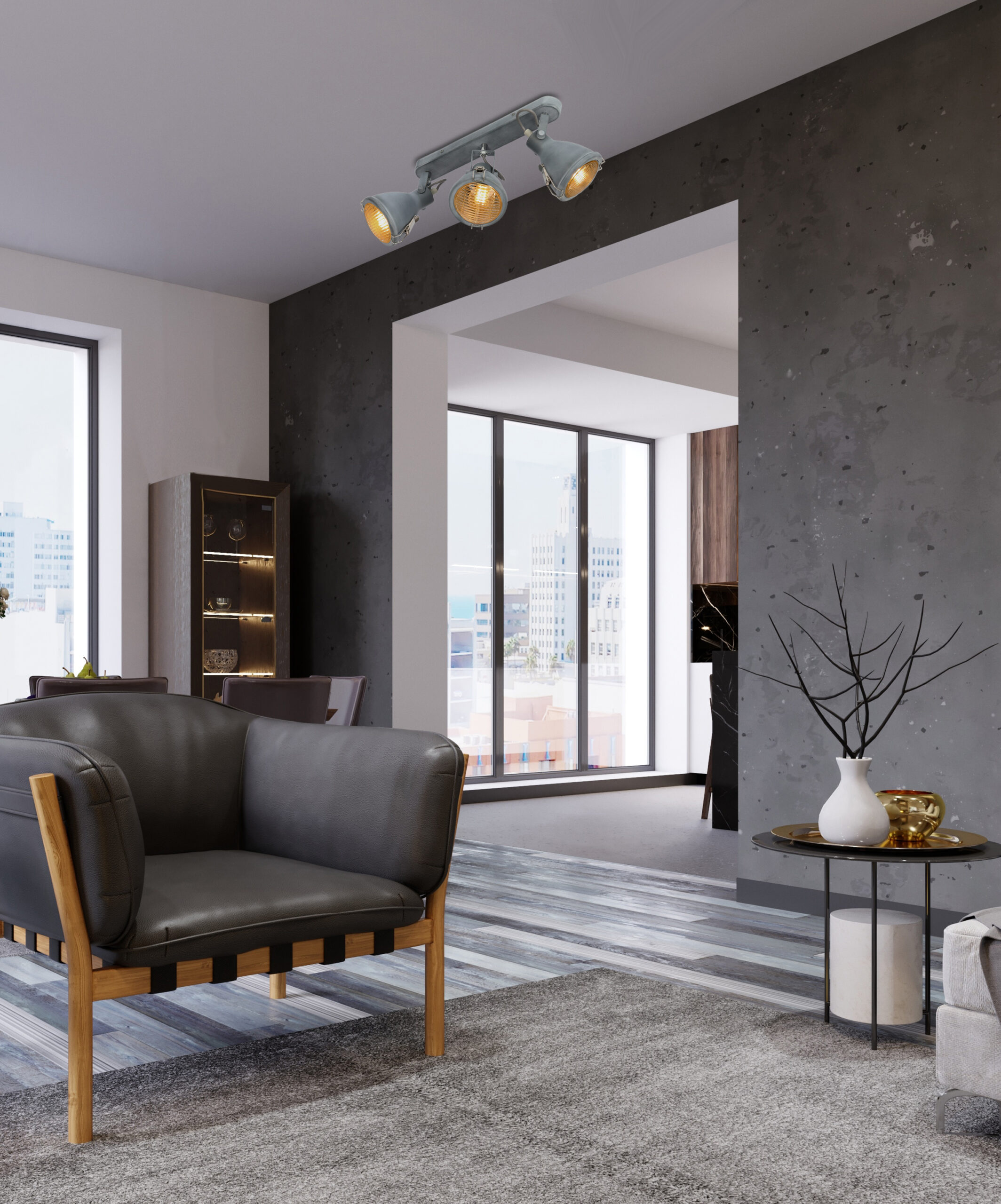 CRODO LAMPA SUFITOWA LISTWA 3X40W E14 SZARY - obrazek 16