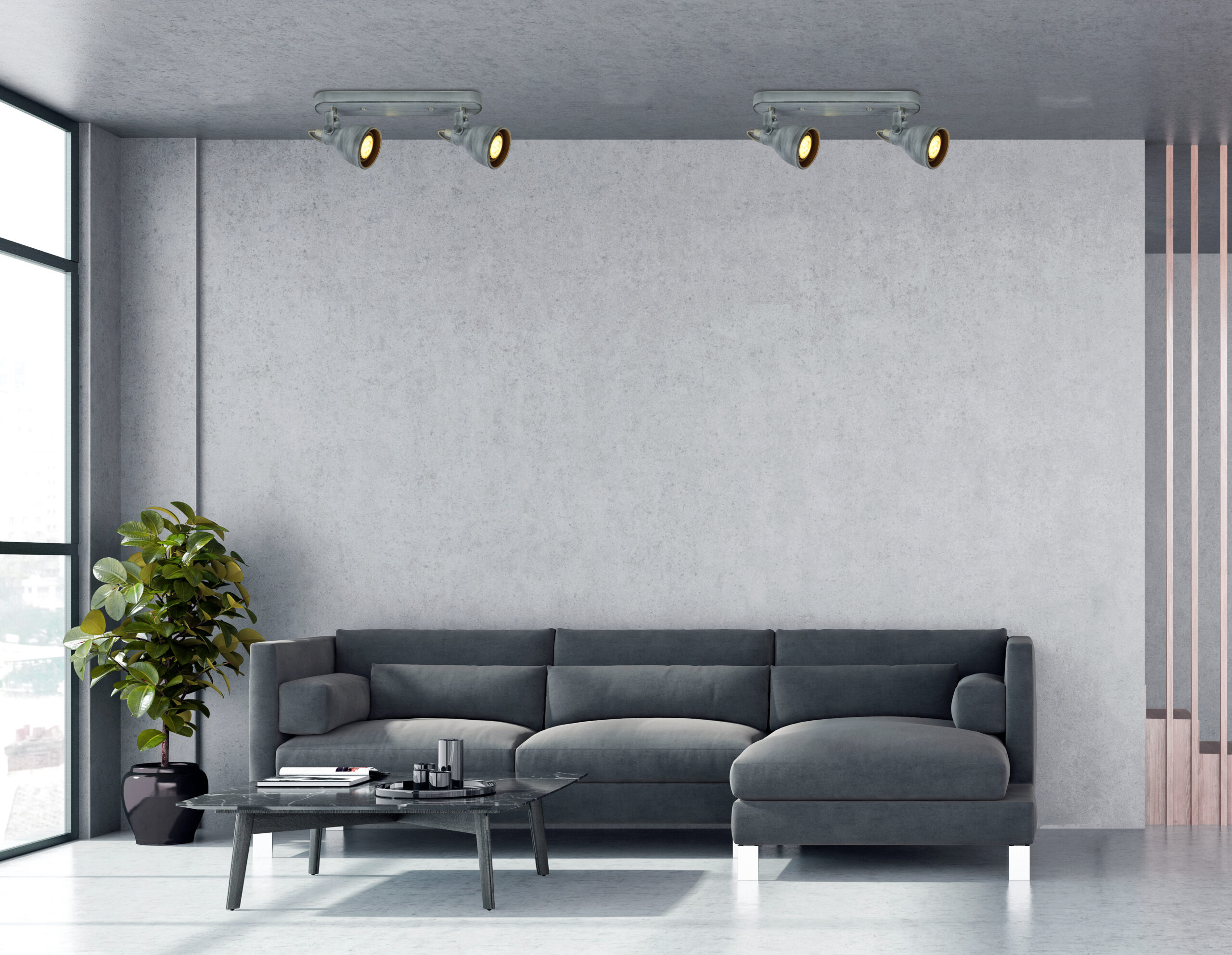 ASH LAMPA SUFITOWA LISTWA 2X40W GU10 SZARY MAT - obrazek 4