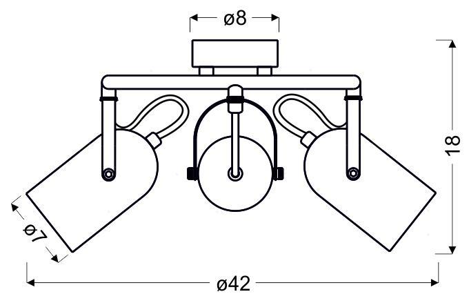 GRAY LAMPA SUFITOWA SPIRALA 3X40W E14 SZARY - obrazek 3