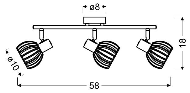 ATARRI LAMPA SUFITOWA LISTWA 3X25W E14 BIAŁY+DREWNO - obrazek 3