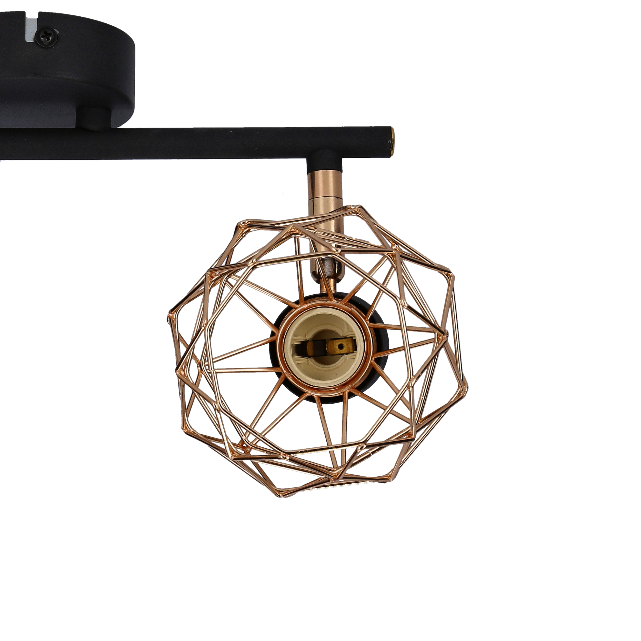 ACROBAT LAMPA SUFITOWA LISTWA 2X40W E14 CZARNY KLOSZ ZŁOTY - obrazek 4
