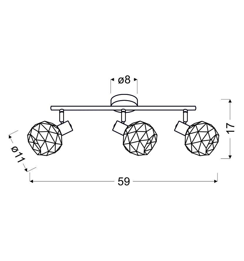 ACROBAT LAMPA SUFITOWA LISTWA 3X40W E14 CZARNY KLOSZ ZŁOTY - obrazek 5