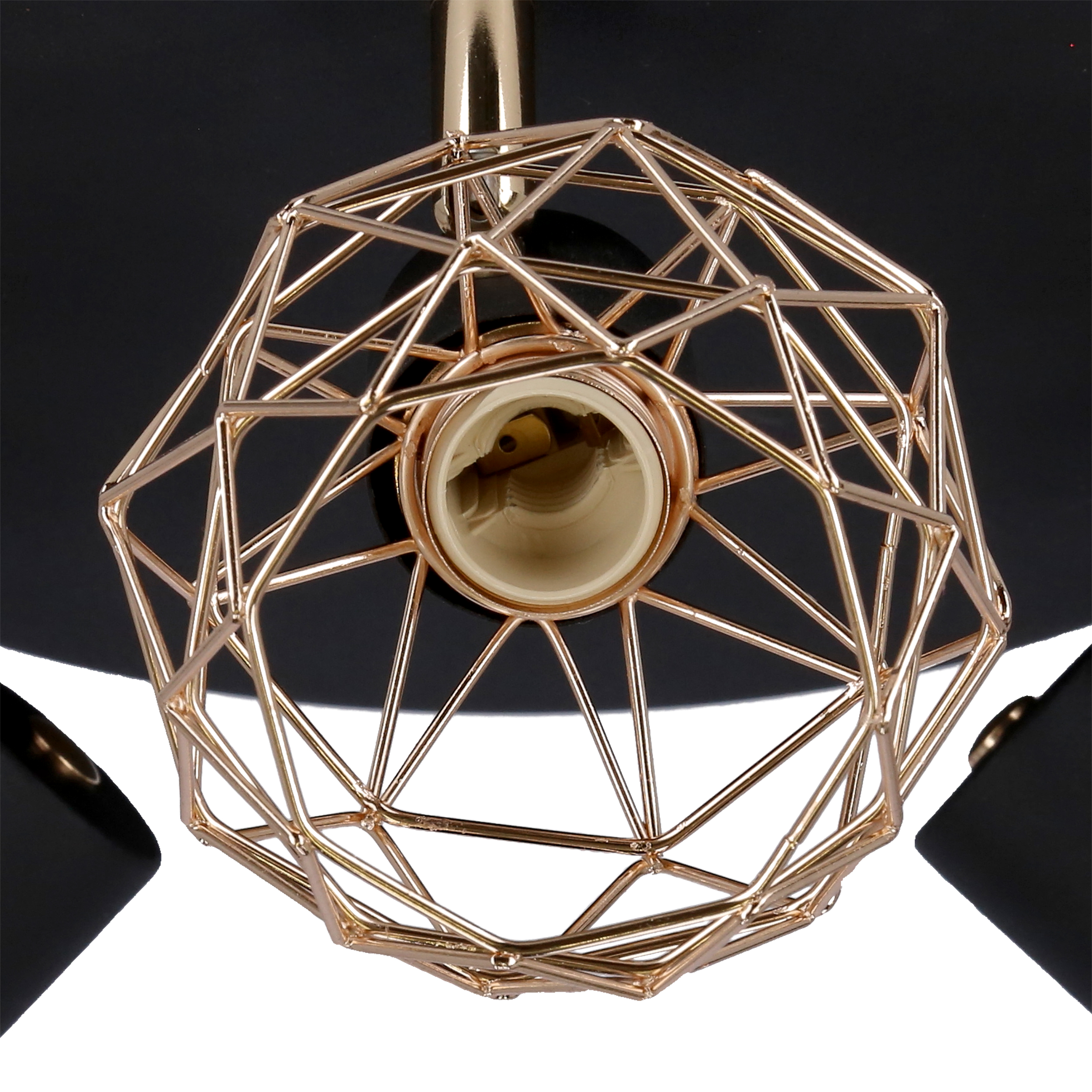 ACROBAT LAMPA SUFITOWA PLAFON 3X40W E14 CZARNY KLOSZ ZŁOTY - obrazek 3