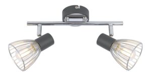 MODO LAMPA SUFITOWA LISTWA 2X40W E14 CZARNY+CHROM