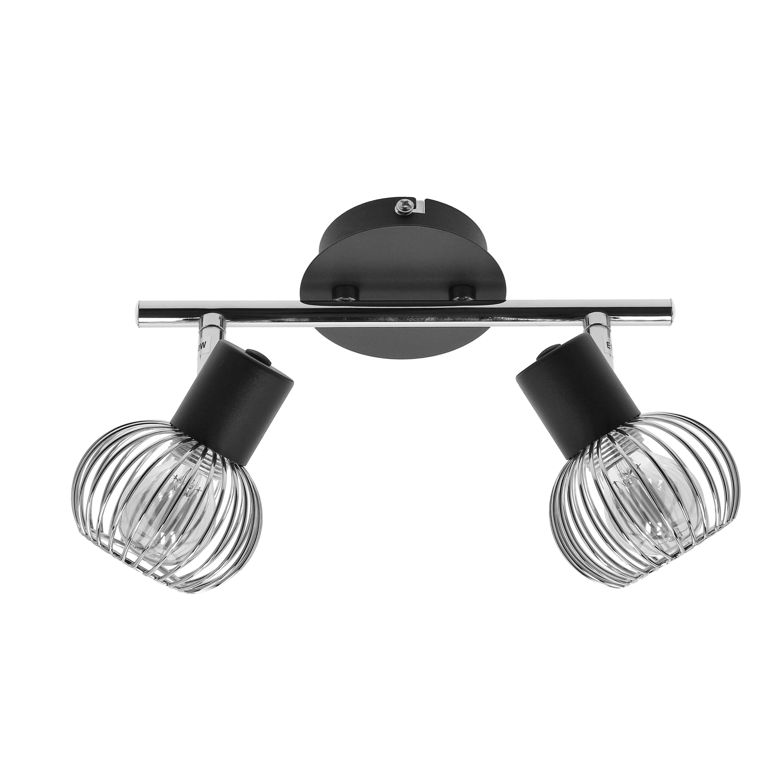 OSLO LAMPA SUFITOWA LISTWA 2X40W E14 CZARNY/CHROM - obrazek 8