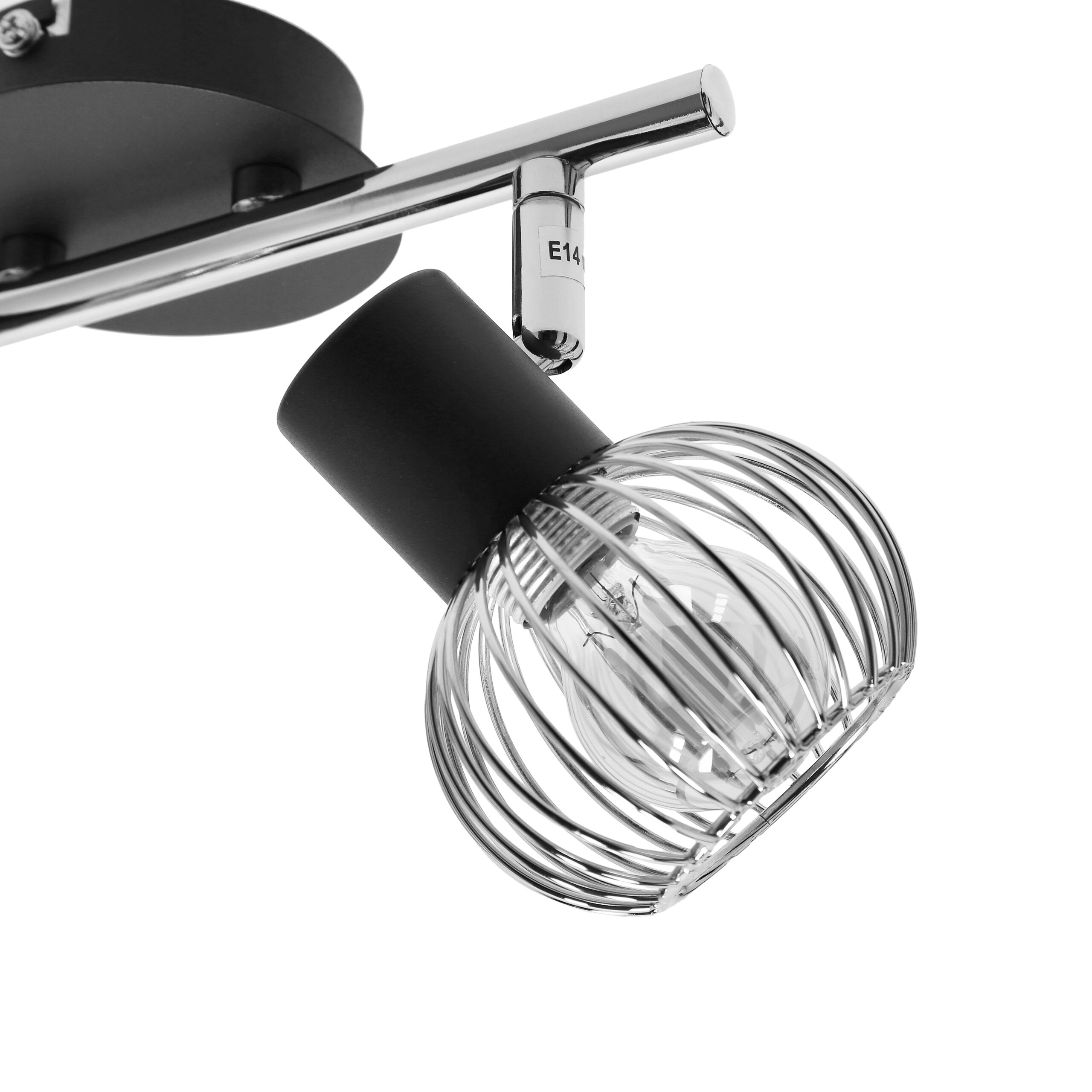 OSLO LAMPA SUFITOWA LISTWA 2X40W E14 CZARNY/CHROM - obrazek 10