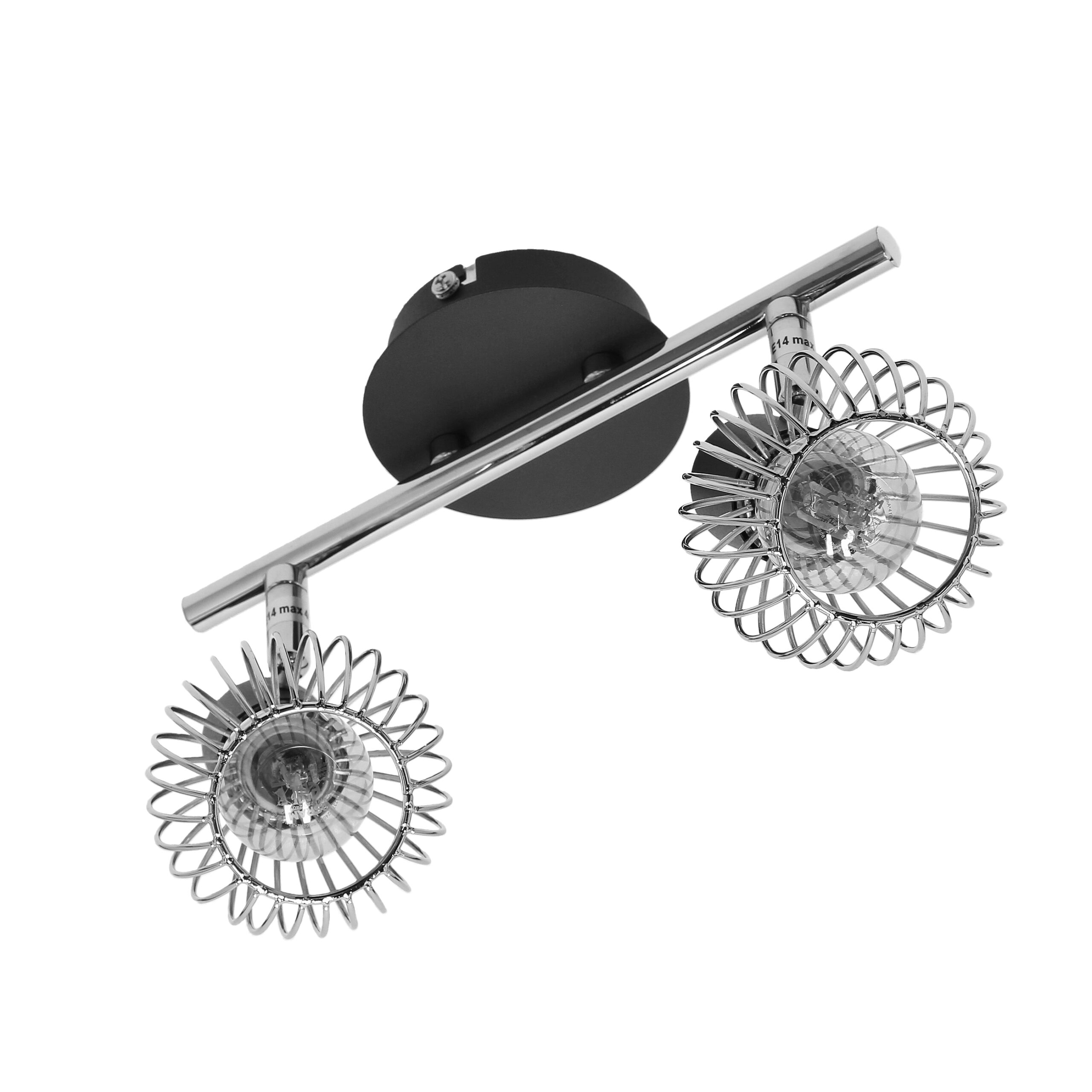 OSLO LAMPA SUFITOWA LISTWA 2X40W E14 CZARNY/CHROM - obrazek 12