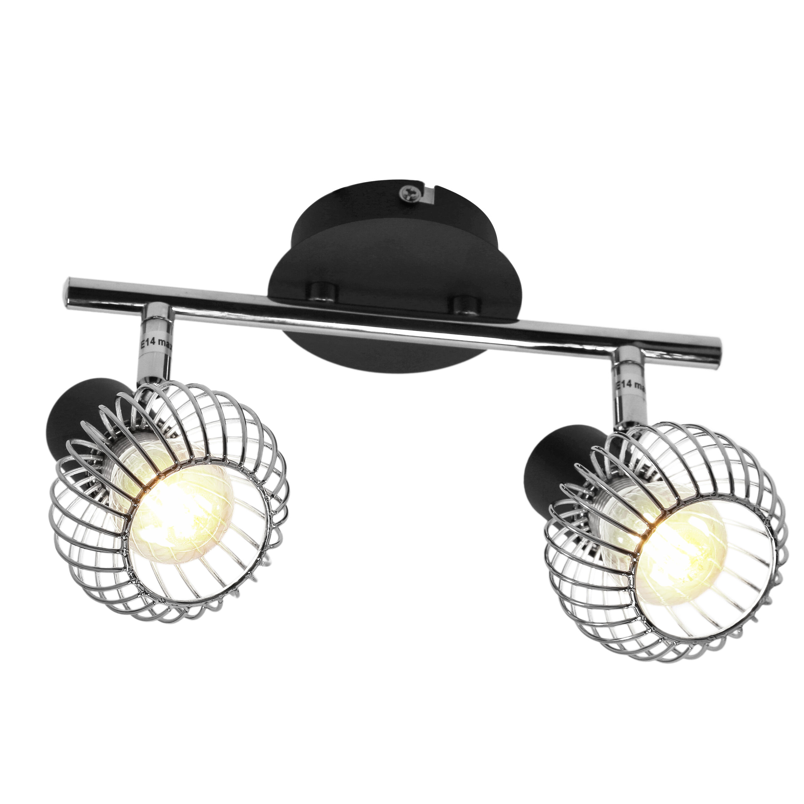 OSLO LAMPA SUFITOWA LISTWA 2X40W E14 CZARNY/CHROM - obrazek 16