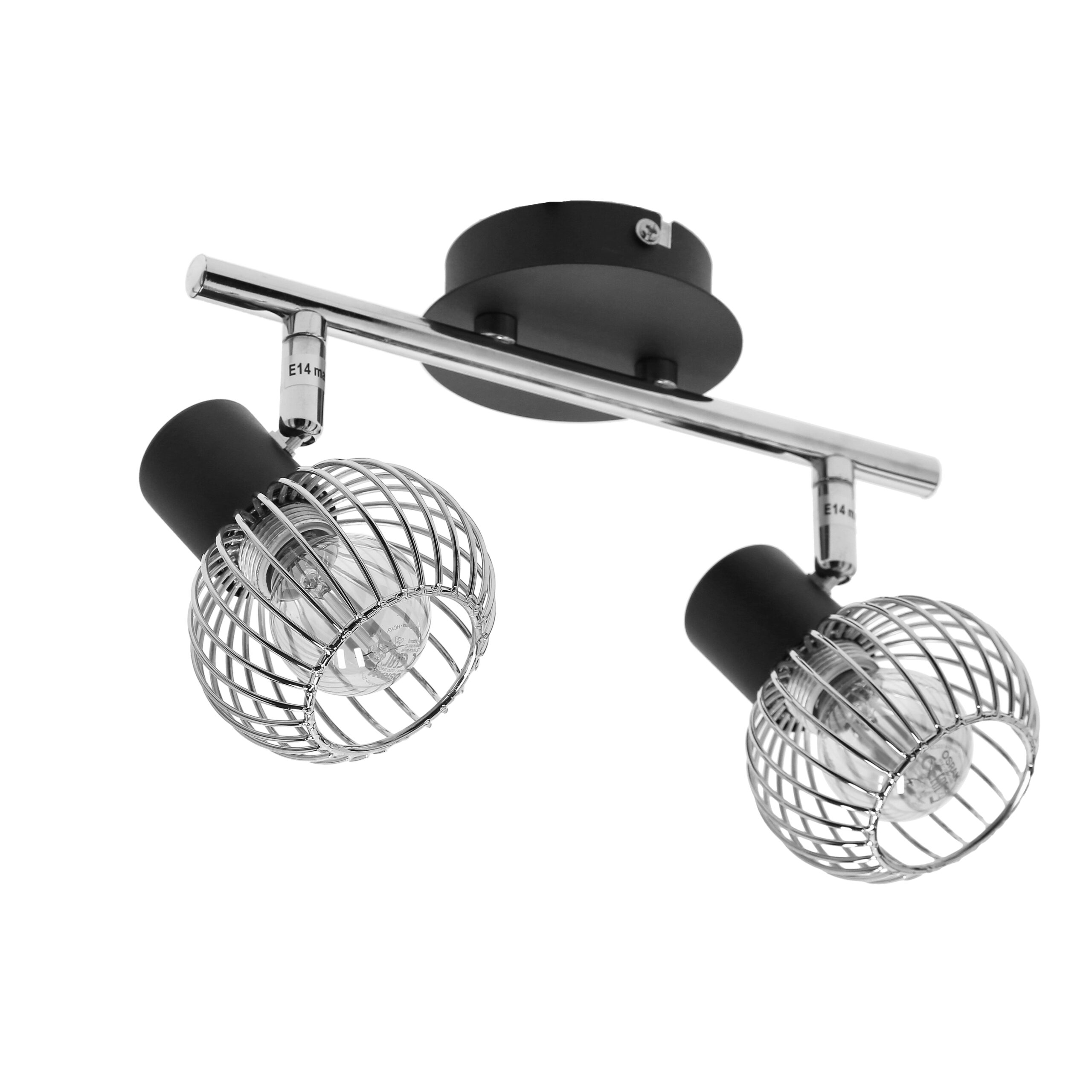 OSLO LAMPA SUFITOWA LISTWA 2X40W E14 CZARNY/CHROM - obrazek 17