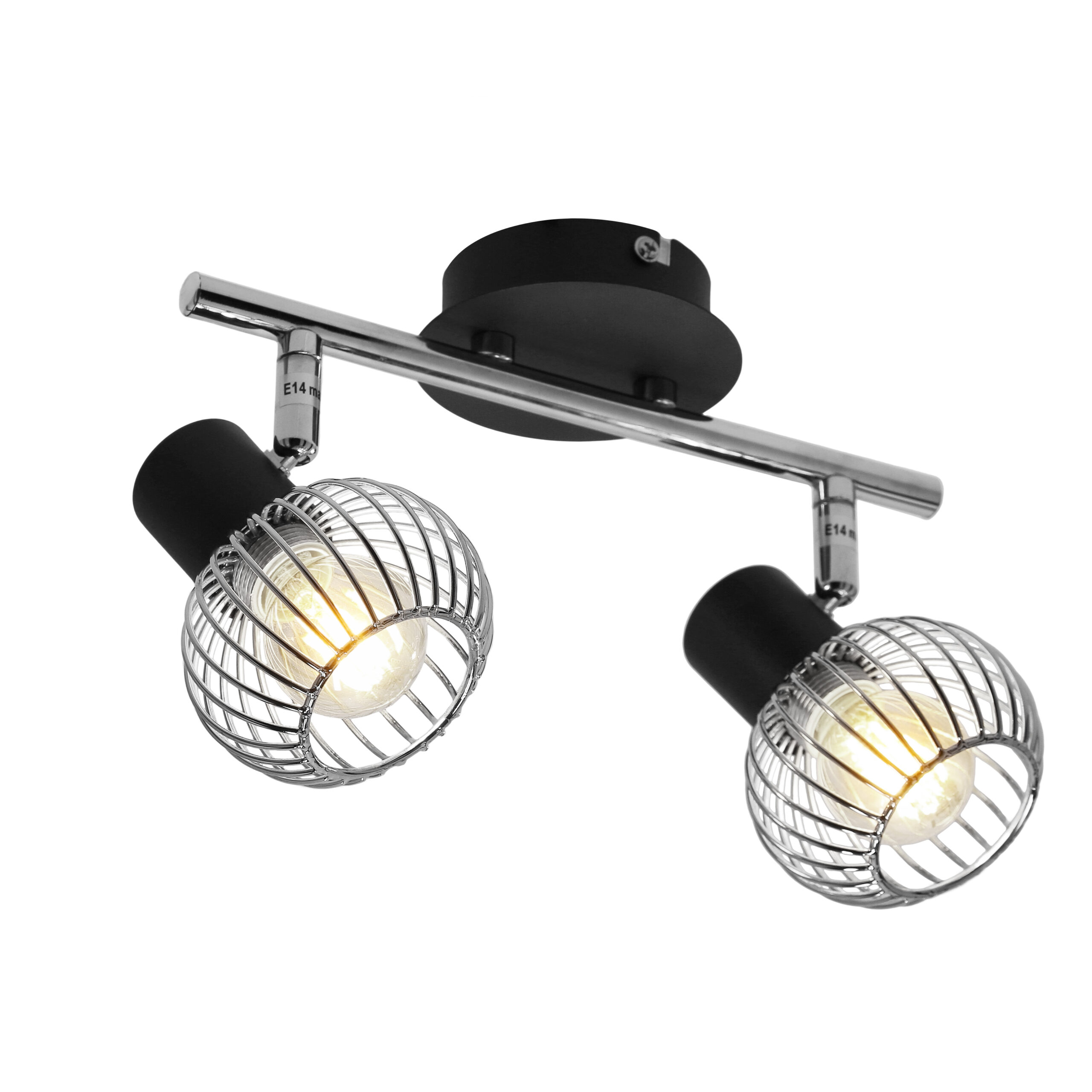 OSLO LAMPA SUFITOWA LISTWA 2X40W E14 CZARNY/CHROM - obrazek 18