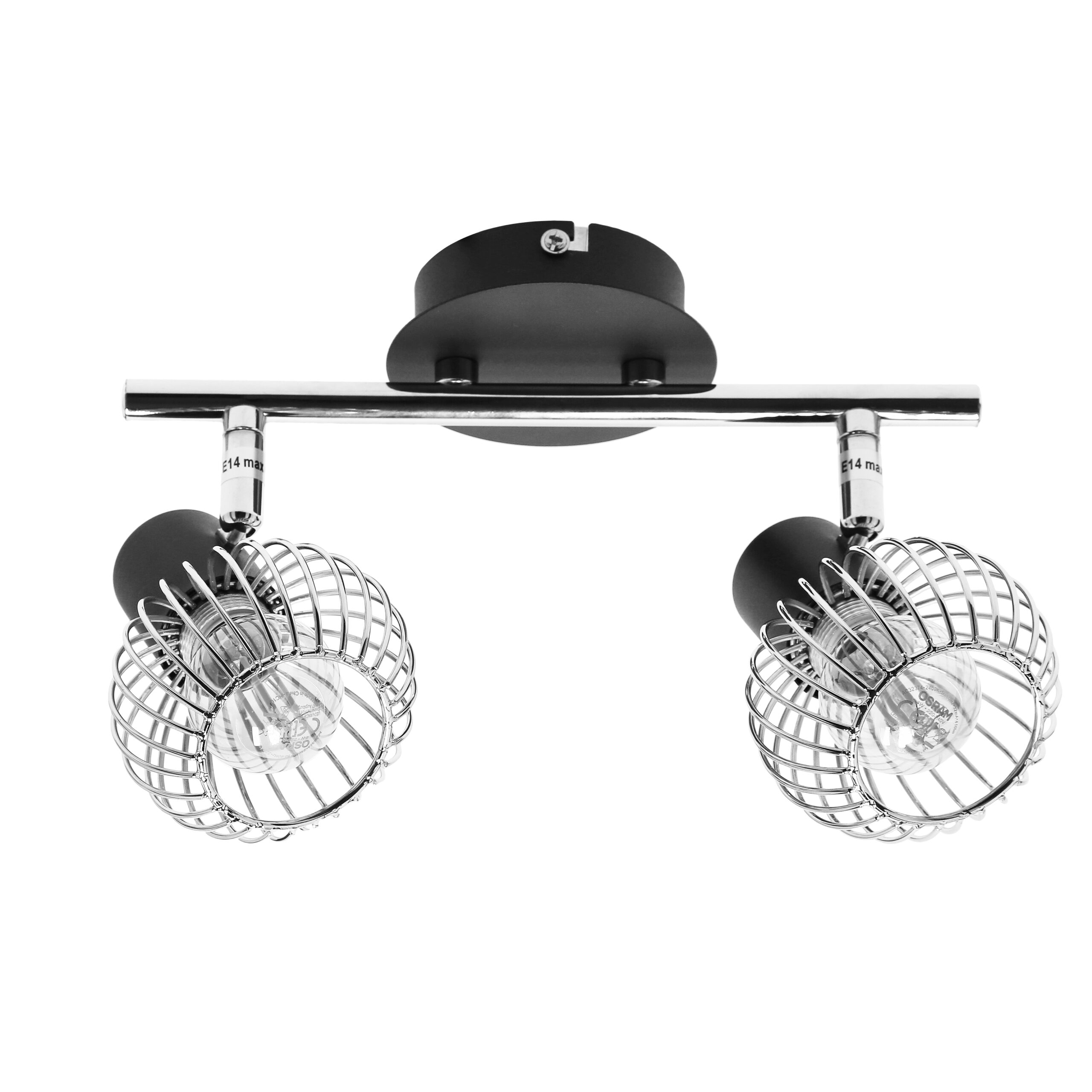 OSLO LAMPA SUFITOWA LISTWA 2X40W E14 CZARNY/CHROM - obrazek 19