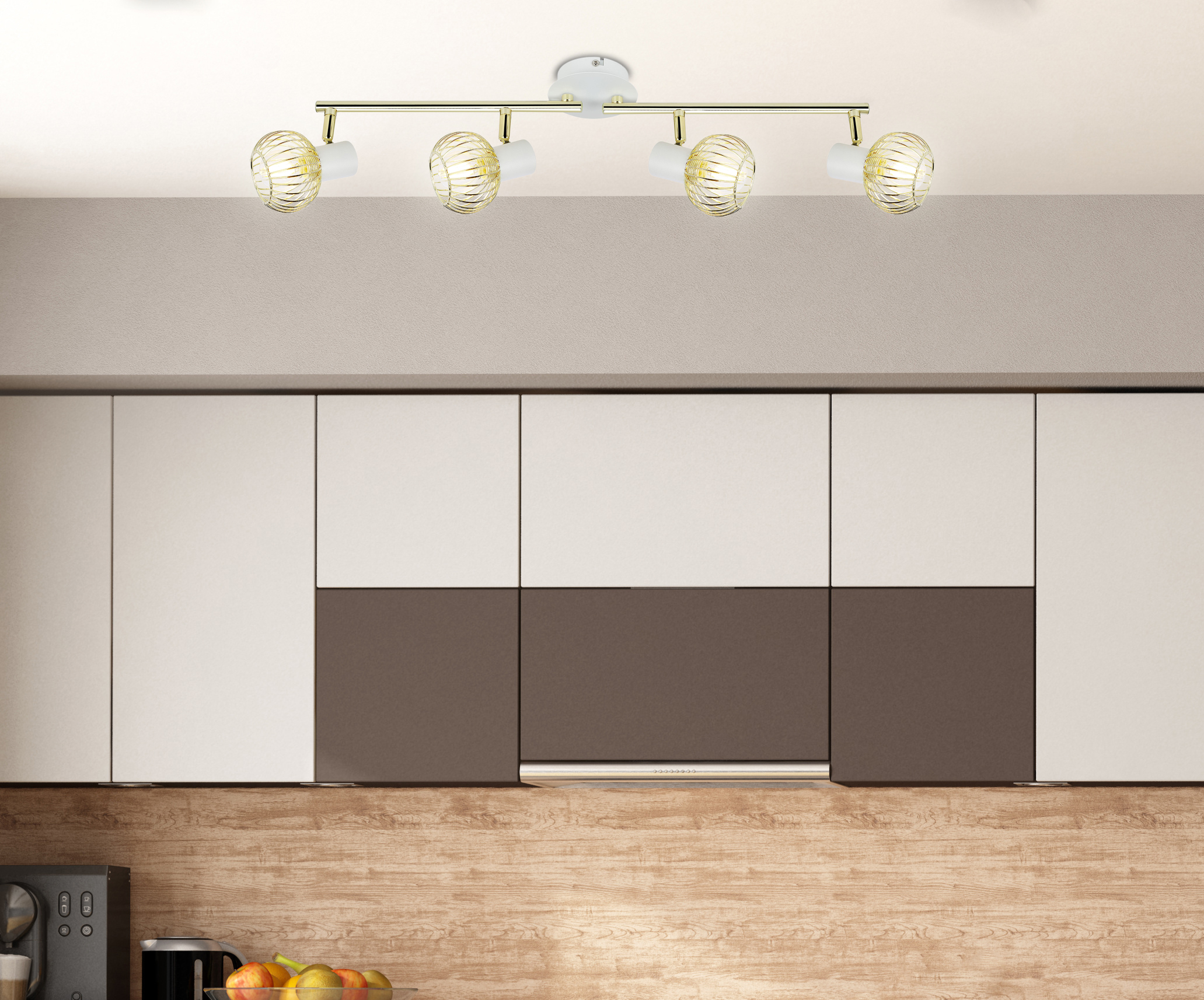 OSLO LAMPA SUFITOWA LISTWA 4X40W E14 BIAŁY/ZŁOTY - obrazek 3