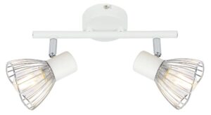 FLY LAMPA SUFITOWA LISTWA 2X40W E14 BIAŁY/CHROM