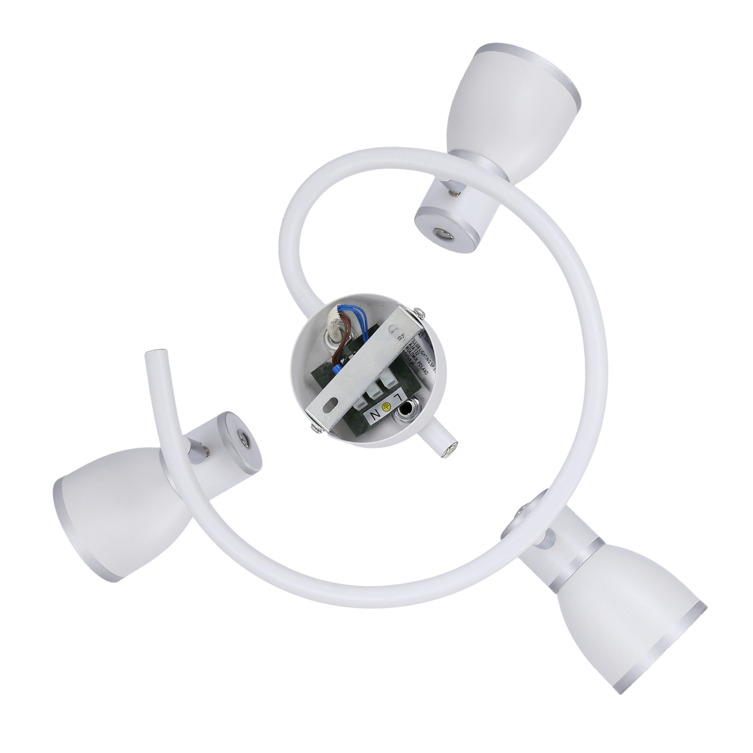 FIDO LAMPA SUFITOWA SPIRALA 3X40W E14 BIAŁY+CHROM - obrazek 19