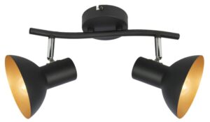 DISO LAMPA SUFITOWA LISTWA 2X40W E27 CZARNY+ZLOTO