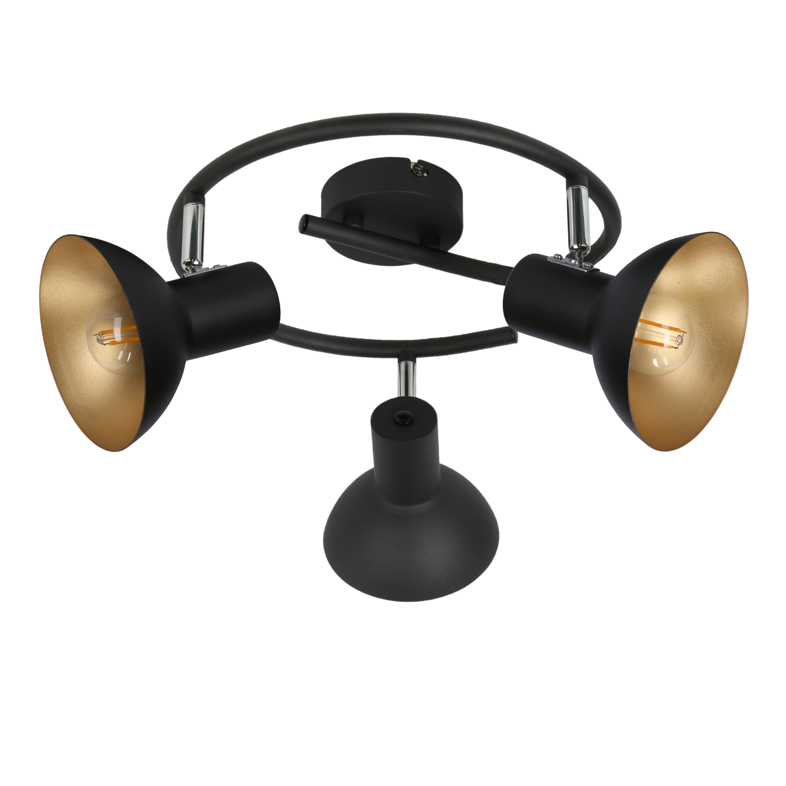 DISO LAMPA SUFITOWA SPIRALA 3X40W E27 CZARNY+ZLOTO - obrazek 5