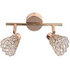 Glossy listwa 2x40W G9 różowe złoto