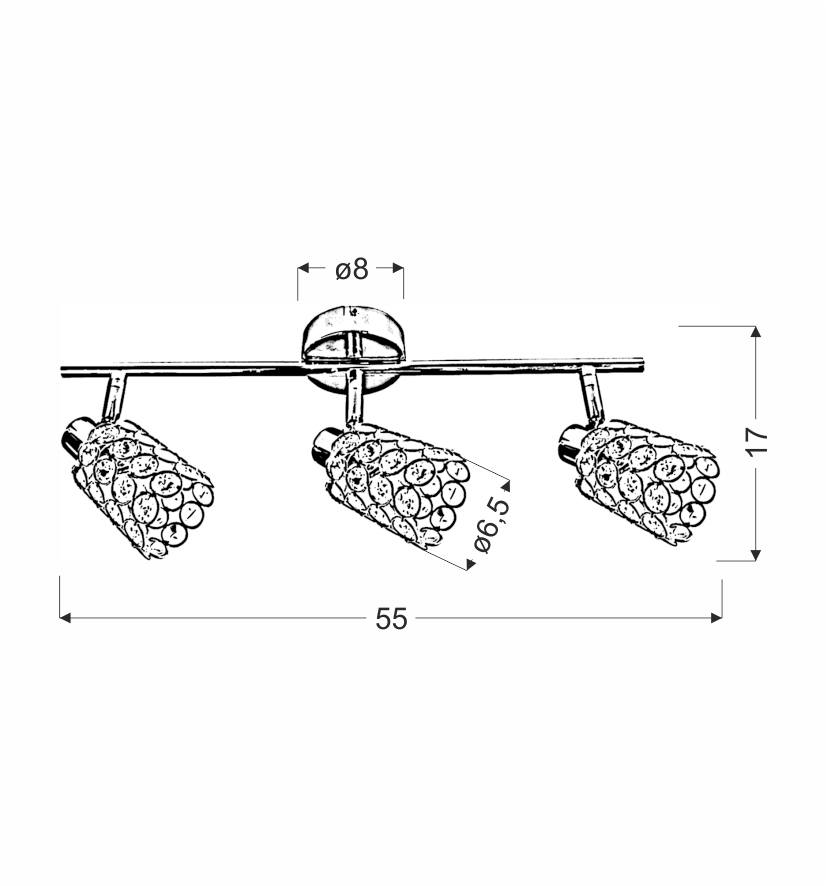 YORK LAMPA SUFITOWA LISTWA 3X40W G9 CHROM - obrazek 3