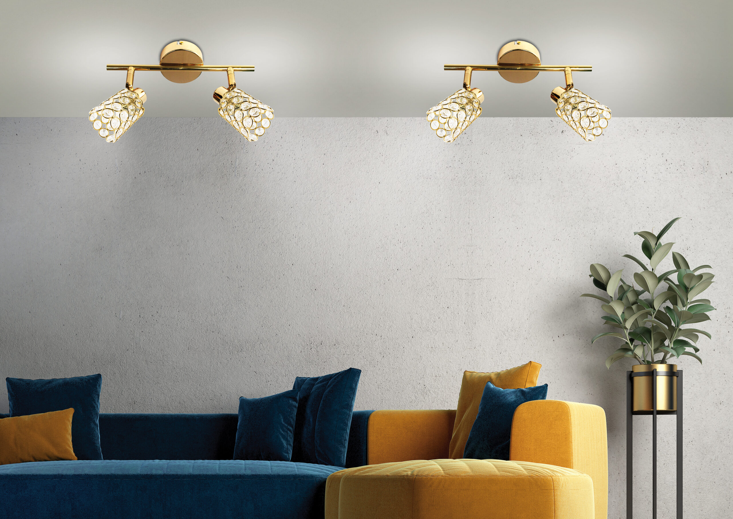 YORK LAMPA SUFITOWA LISTWA 2X40W G9 MOSIĄDZ (BŻ) - obrazek 3