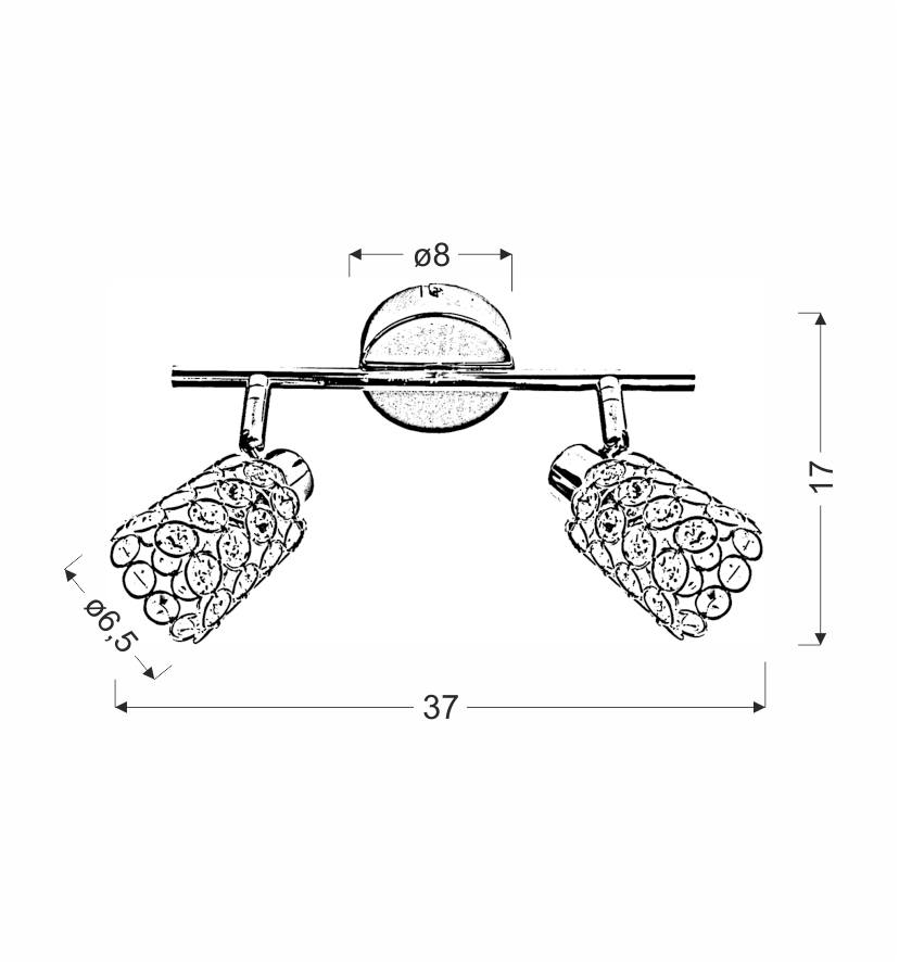 YORK LAMPA SUFITOWA LISTWA 2X40W G9 MOSIĄDZ (BŻ) - obrazek 5