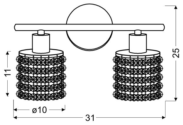 ROYAL LAMPA SUFITOWA LISTWA 2X40W G9 CHROM+KRYSZTAŁKI - obrazek 3