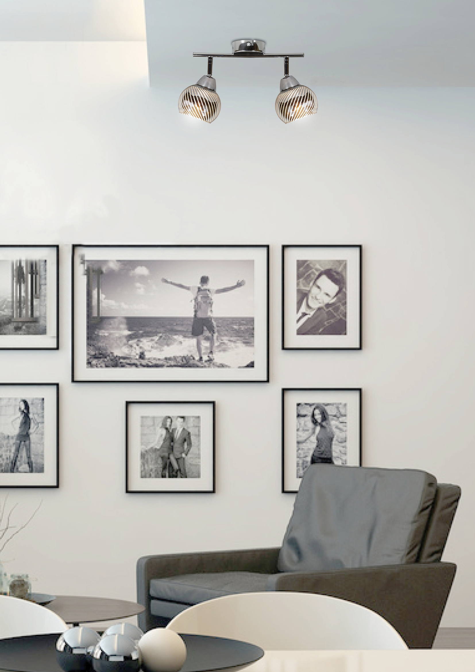 FORT LAMPA SUFITOWA LISTWA 2X10W E14 LED CHROM - obrazek 3