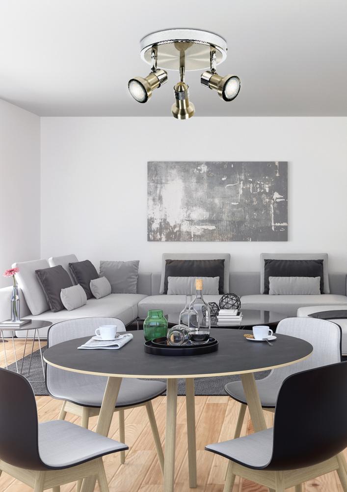 ARKON LAMPA SUFITOWA PLAFON 3X50W GU10 SAT NIKIEL+CHROM BEZ ŻARÓWEK - obrazek 4