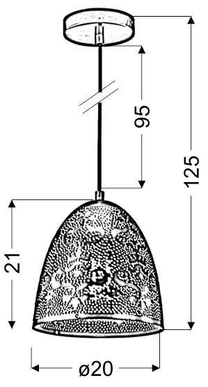 SFINKS LAMPA WISZĄCA 20/21 STOŻEK 1X60W E27 AŻUROWY PATYNA - obrazek 5